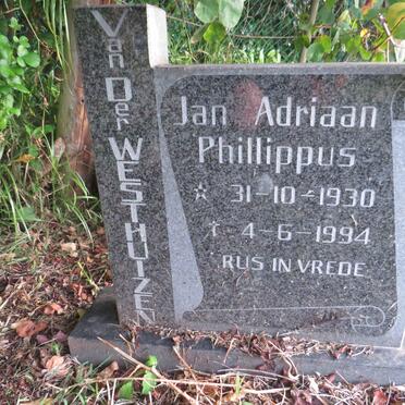 WESTHUIZEN Jan Adriaan Phillippus, van der 1930-1994