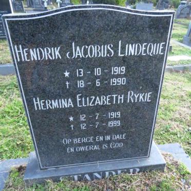 STANDER Hendrik Jacobus Lindeque 1919-1990 &amp; Hermina Elizabeth Rykie 1919-1999