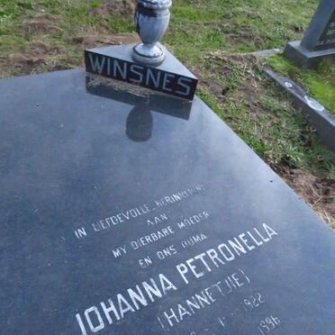 WINSNES Johanna Petronella 1922-1996