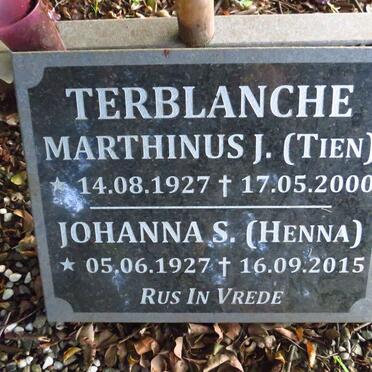 TERBLANCHE Marthinus J. 1927-2000 &amp; Johanna 1927-2015