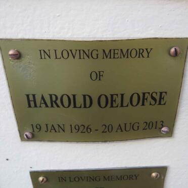 OELOFSE Harold 1926-2013