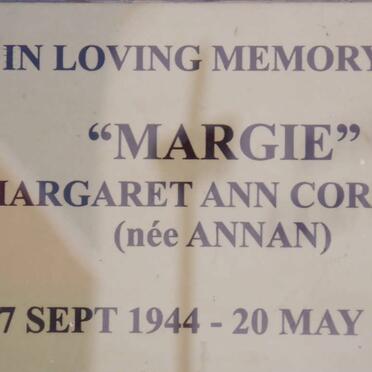 CORRANS Margaret Ann nee ANNAN 1944-2008