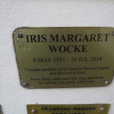 WOCKE Iris Margaret 1931-2018