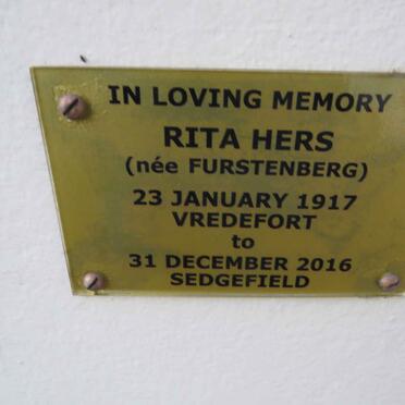 HERS Rita nee FURSTENBERG 1917-2016