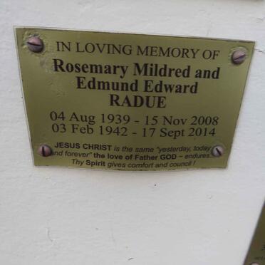 RADUE Edmund Edward 1942-2014 &amp; Rosemary Mildred 1939-2008
