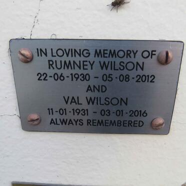 WILSON Rumney 1930-2012 &amp; Val 1931-2016