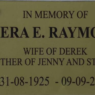 RAYMOND Vera E. 1925-2010