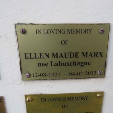 MARX Ellen Maude nee LABUSCHAGNE 1921-2013