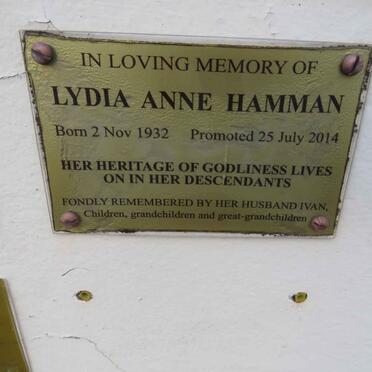 HAMMAN Lydia Anne 1932-2014