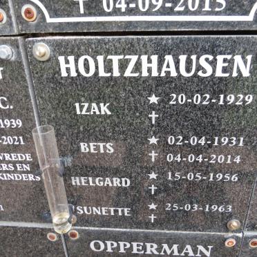 HOLTZHAUSEN Izak 1929- &amp; Bets 1931-2014