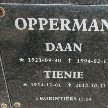 OPPERMAN Daan 1921-1994 &amp; Tienie 1924-2012