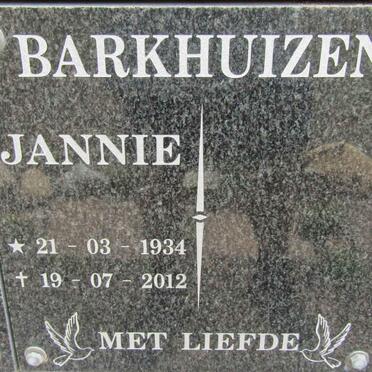 BARKHUIZEN Jannie 1934-2012