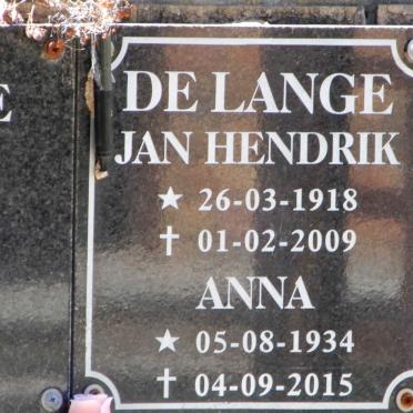 LANGE Jan Hendrik, de 1918-2009 &amp; Anna KAPP nee BARNARD 1934-2015