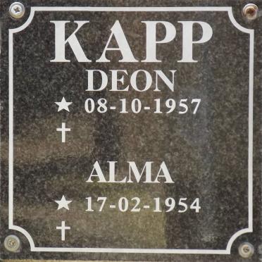 KAPP Deon 1957- &amp; Alma 1954-