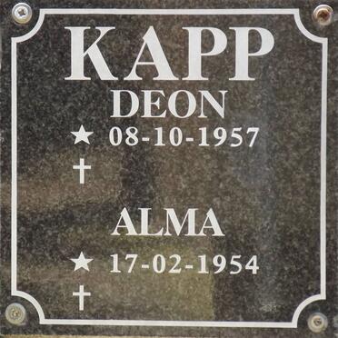 KAPP Deon 1957- &amp; Alma 1954-