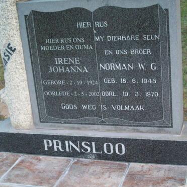 PRINSLOO Norman W.G. 1945-1970 &amp; Irene Johanna 1924-2002