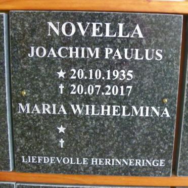 NOVELLA Joachim Paulus 1935-2017 &amp; Maria Wilhelmina