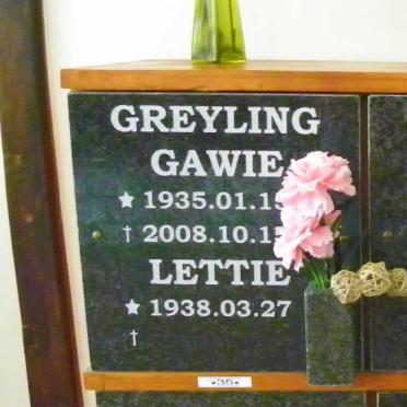 GREYLING Gawie 1935-2008 &amp; Lettie 1938-