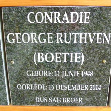 CONRADIE George Ruthven 1948-2014