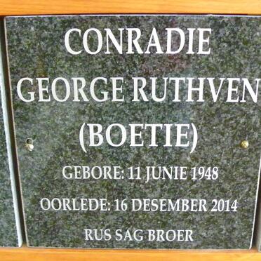 CONRADIE George Ruthven 1948-2014