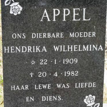 APPEL Hendrika Wilhelmina 1909-1982