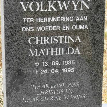 VOLKWYN Christina Mathilda 1935-1995