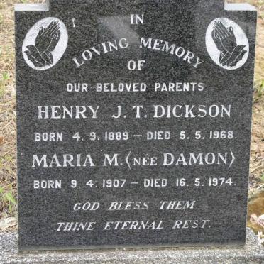 DICKSON Henry J.T. 1889-1968 &amp; Maria M. DAMON 1907-1974