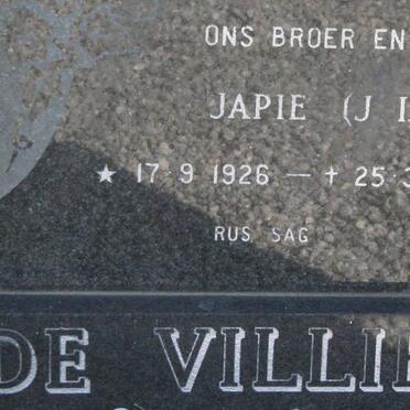 VILLIERS J.I., de 1926-1990