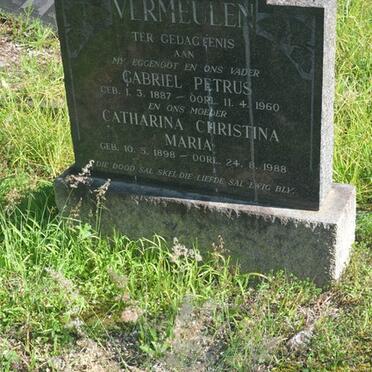 VERMEULEN Gabriel Petrus 1887-1960  & Catharina Christina Maria 1898-1988