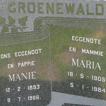 GROENEWALD Manie 1893-1966 &amp; Maria 1903-1984