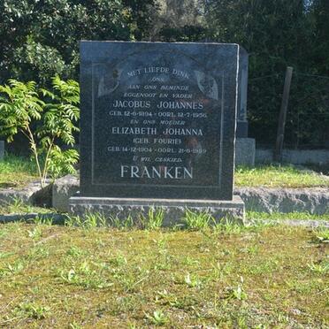 FRANKEN Jacobus Johannes 1894-1956 & Elizabeth Johanna FOURIE 1904-1989
