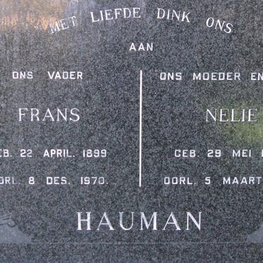 HAUMAN Frans 1899-1970 &amp; Nelie 1897-1978