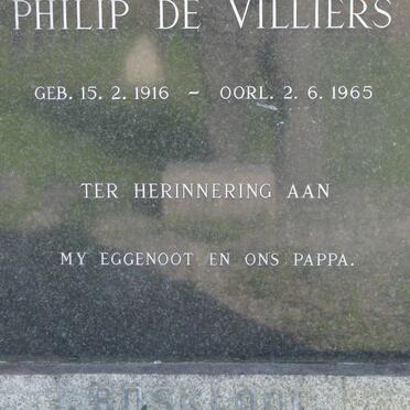 VILLIERS Philip, de 1916-1965