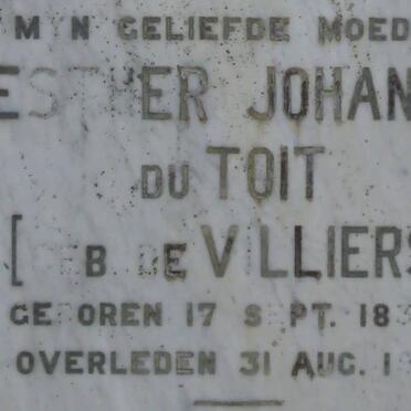 TOIT Esther Johanna, du nee DE VILLIERS 1834-1911