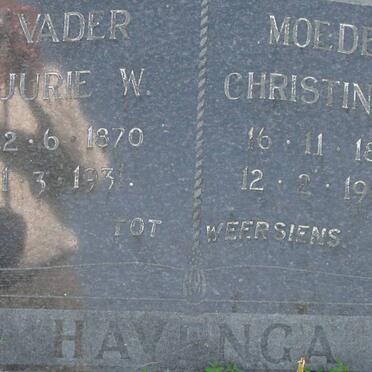 HAVENGA Jurie W. 1870-1931 &amp; Christina J. 1871-1964
