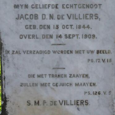 VILLIERS Jacob D.N., de 1844-1909