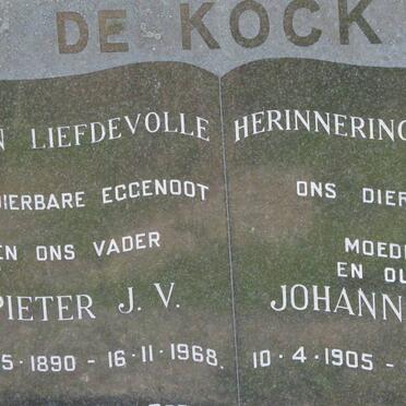 KOCK Pieter J.V., de 1890-1968 &amp; Johanna C.H. 1905-1984