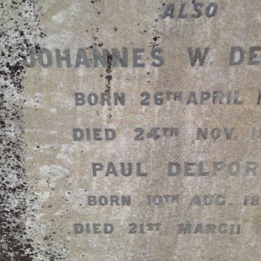 DELPORT Paul 1855-1901 :: DELPORT Johannes W. 1878-1894