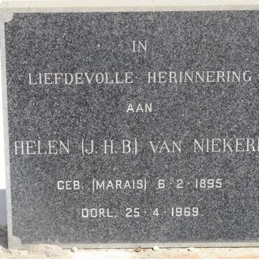 NIEKERK J.H.B., van nee MARAIS 1895-1969