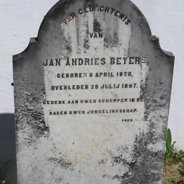 BEYERS Jan Andries 1870-1897