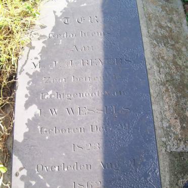 WESSELS M.J.J. nee BEYERS 1823-1862