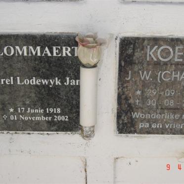 BLOMMAERT Karel Lodewyk Jan 1918-2002 :: KOEN J.W. 1938-2004