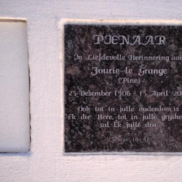 PIENAAR Fourie le Grange 1906-2001 &amp; Hester Elizabeth DE WIT 1908-2001