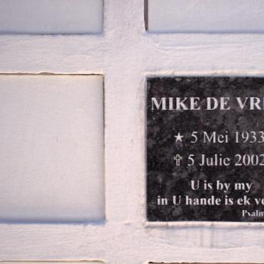 VRIES Mike, de 1933-2002