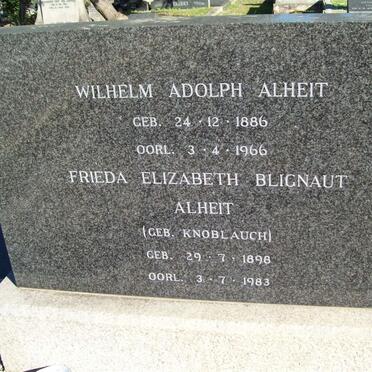 ALHEIT Wilhelm Adoph 1886-1966 &amp; Frieda Elizabeth KNOBLAUCH 1898-1983