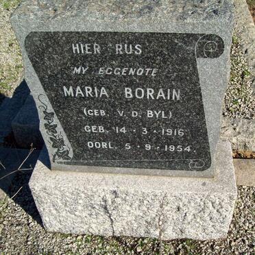 BORAIN Maria nee V.D. BYL 1916-1954