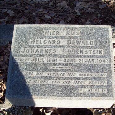 BODENSTEIN Helgard Dewald Johannes 1881-1943