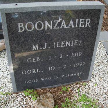 BOONZAAIER M.J. 1919-1992