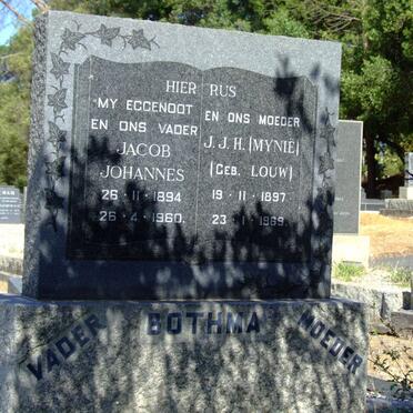 BOTHMA Jacob Johannes 1894-1960 &amp; J.J.H. LOUW 1897-1969