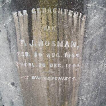 BOSMAN P.J. 1866-1900